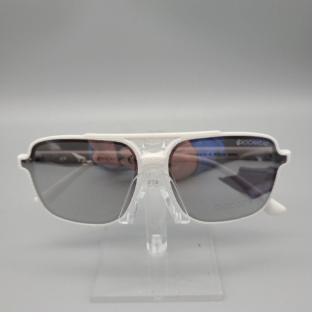 Rocawear Aviator Sunglasses White Frame Smoke Lens CRWM0414-R R1524 MWH